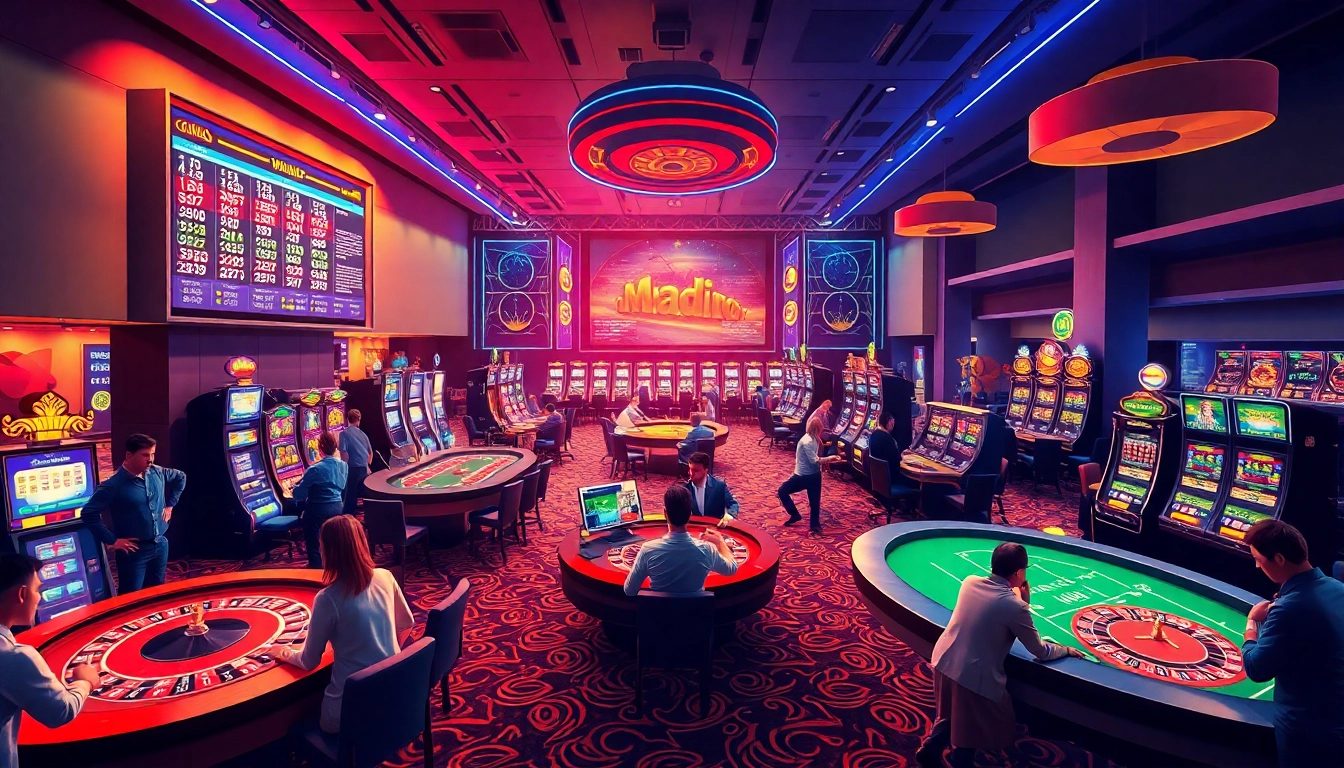Experience the vibrant casino atmosphere at stimmgewitter.org, showcasing exciting gaming tables and joyful players.